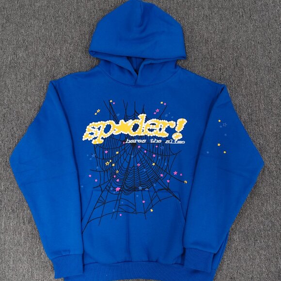 Spider Hoodie P*NK V2 Marina Blue Sizes Small, Medium and Large - Picture 1 of 5